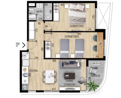 VENTA APARTAMENTO DOS DORMITORIO EN POZO EN PRADO