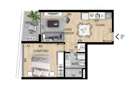 VENTA APARTAMENTO 1 DORMITORIO EN POZO EN PRADO