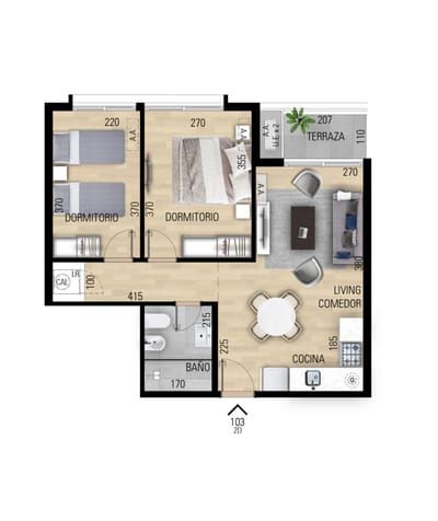 VENTA APARTAMENTO 2 DORMITORIOS EN POZO EN PRADO