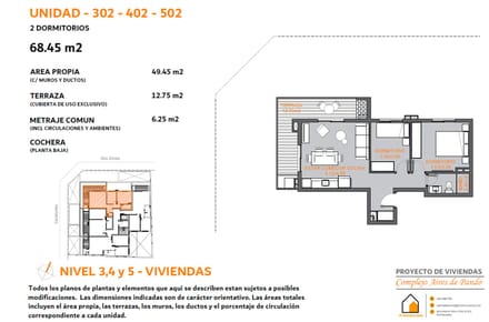Venta apartamento 2 dormitorios en Aires de Pando