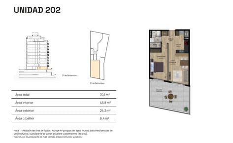 VENTA APARTAMENTO 1DORM BALCON PUNTA CARRETAS POZO