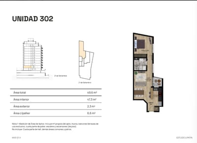 VENTA APARTAMENTO 1DORM BALCON PUNTA CARRETAS POZO