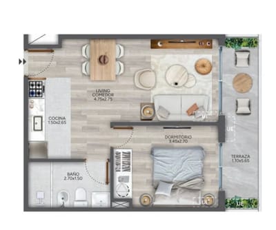 VENTA 1 DORMITORIO CORDON CON TERRAZA