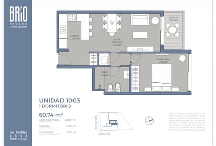 VENTA DEPTO 1 DORM CON TERRAZA