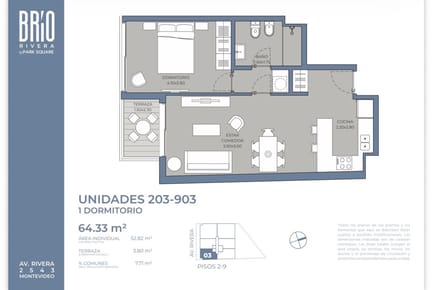 VENTA DEPTO 1 DORM CON TERRAZA