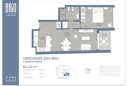 VENTA DEPTO 1 DORM CON TERRAZA