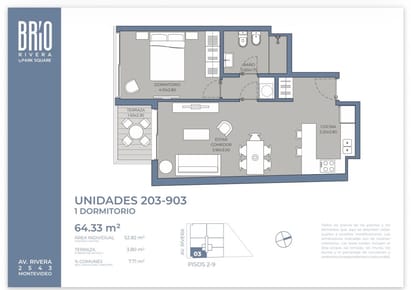 VENTA DEPTO 1 DORM CON TERRAZA