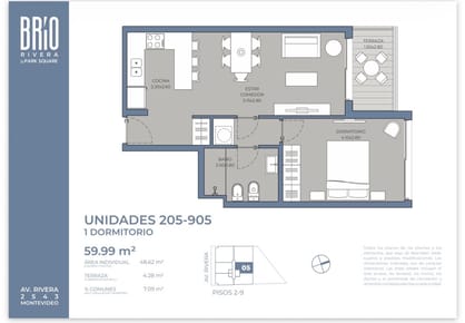 VENTA DEPTO 1 DORM CON TERRAZA