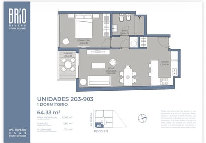 VENTA DEPTO 1 DORM CON TERRAZA