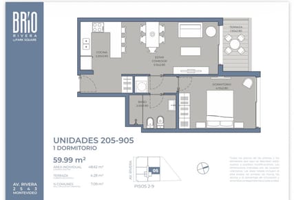 VENTA DEPTO 1 DORM CON TERRAZA