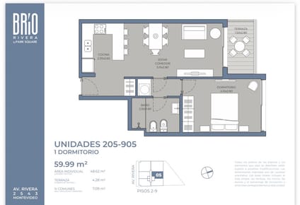 VENTA DEPTO 1 DORM CON TERRAZA