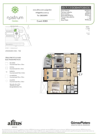 VENTA 2 DORMITORIOS NOSTRUM GARDEN PRADO