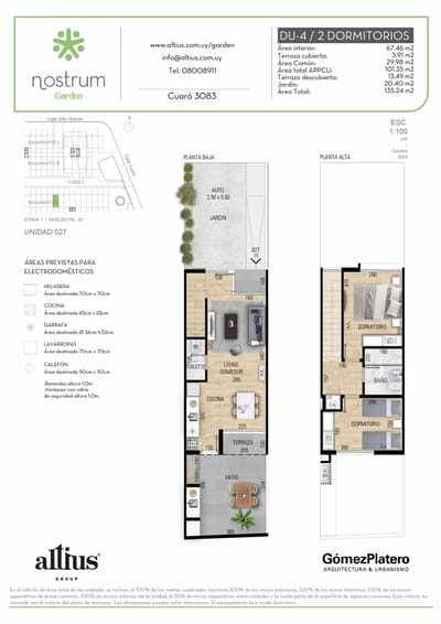 VENTA DUPLEX 2 DORMITORIOS NOSTRUM GARDEN PRADO