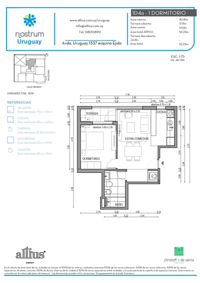VENTA APTO 1 DORMITORIO CENTRO TERRAZA