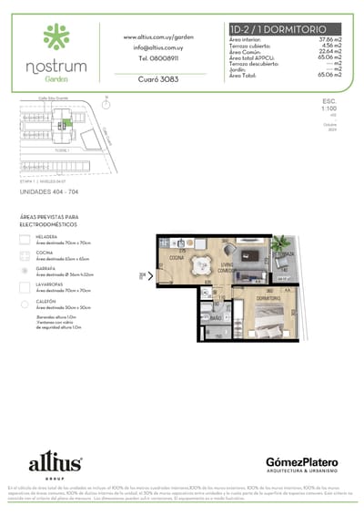 VENTA 1 DORMITORIO NOSTRUM GARDEN PRADO