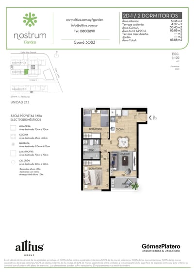 VENTA 2 DORMITORIOS NOSTRUM GARDEN PRADO