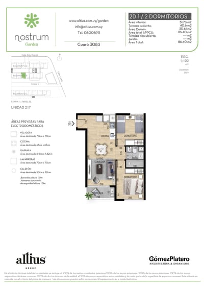 VENTA 2 DORMITORIOS NOSTRUM GARDEN PRADO
