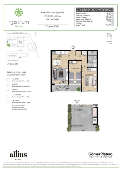 VENTA 2 DORMITORIOS NOSTRUM GARDEN PRADO AZOTEA EX