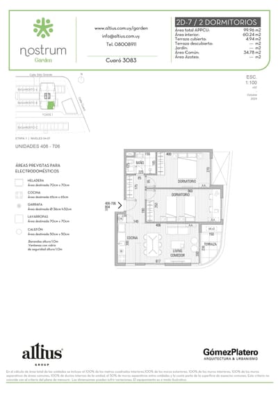 VENTA APARTAMENTO 2 DORMITORIOS NOSTRUM GARDEN