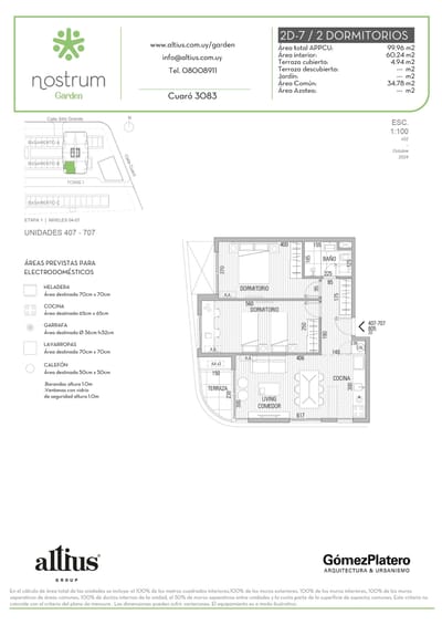 VENTA APARTAMENTO 2 DORMITORIOS NOSTRUM GARDEN