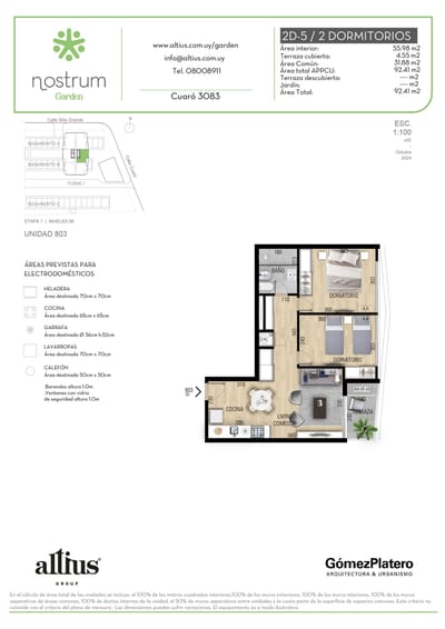 VENTA APARTAMENTO 2 DORMITORIOS NOSTRUM GARDEN