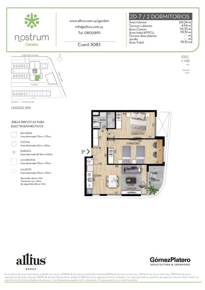 VENTA APARTAMENTO 2 DORMITORIOS NOSTRUM GARDEN
