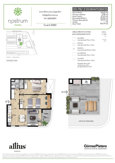 VENTA APARTAMENTO 2 DORMITORIOS NOSTRUM GARDEN