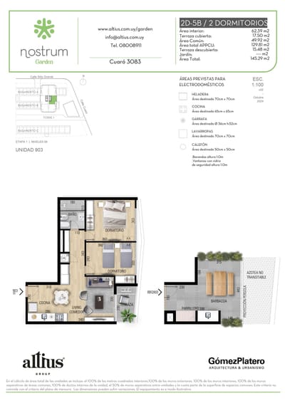 VENTA APARTAMENTO 2 DORMITORIOS NOSTRUM GARDEN
