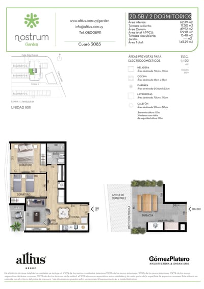 VENTA APARTAMENTO 2 DORMITORIOS NOSTRUM GARDEN