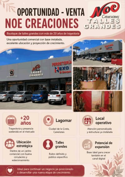 VENTA DE LLAVE - BOUTIQUE DE INDUMENTARIA FEMENINA