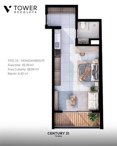LUJO Y UBICACION EN UN SOLO LUGAR. MONOAMBIENTE EN VENTA EN V TOWER RECOLETA