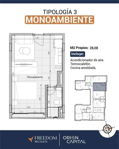 VENDO DEPARTAMENTO MONO FREEDOM RECOLETA