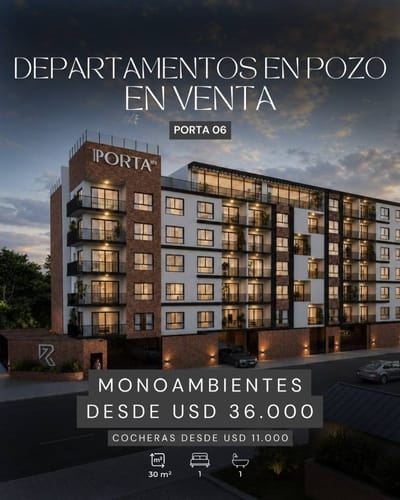 Vendo Departamentos en Edificio Porta 6, Laguna Grande en Pozo
