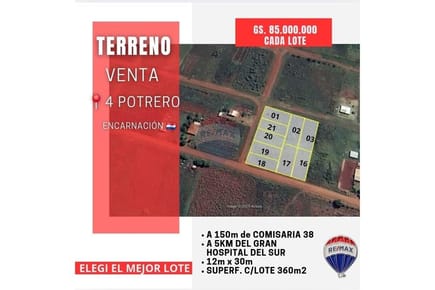 Terreno - Venta - Encarnación, Itapúa, Paraguay