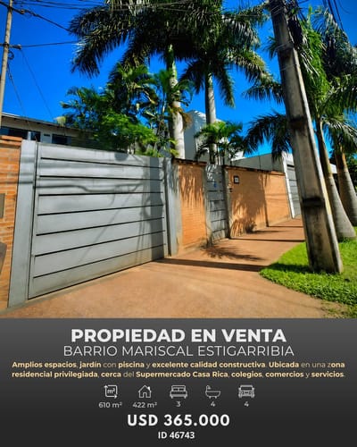 EN VENTA – CASA EN BARRIO MARISCAL ESTIGARRIBIA