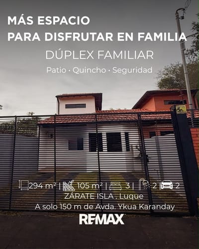 Duplex en venta - Zarate Isla, Luque 