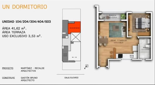 J.S. Venta 1 dormitorio terraza Buceo Estrena