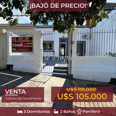 EN VENTA NUEVO PRECIO!!! CASA UBICADA A 50M DE AV ARTIGAS, EN EL CENTRO DE COLONIA.