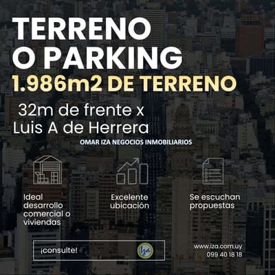 Venta terreno o parking Atahualpa, sobre Luis Alberto de Herrera