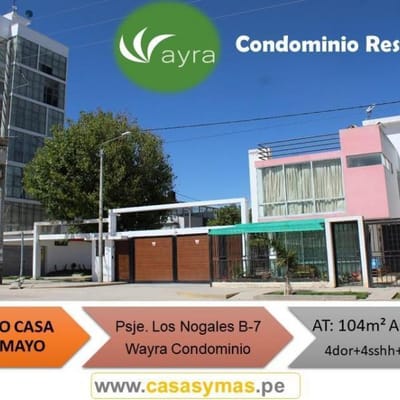 CASA EN VENTA POR VIAJE EN CONDOMINIO WAYRA - HUANCAYO