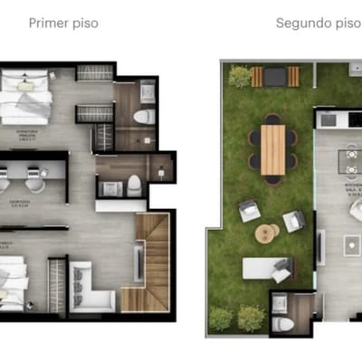 Departamento duplex  dormitorios