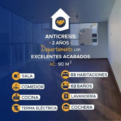 Anticresis 2 Años - Dpto. 3er Piso Cerro Colorado