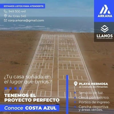 VENTA DE LOTES FRENTE AL MAR DE PIMENTEL - CHICLAYO