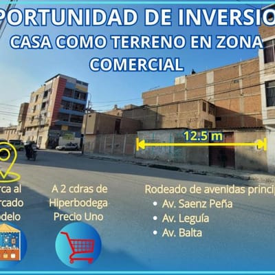 VENTA DE CASA COMERCIAL A PRECIO DE TERRENO A METROS DE AV SAENZ PEA