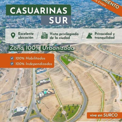 En venta exclusivos Terrenos en Casuarinas Sur III y IV etapa Santiago de Surco