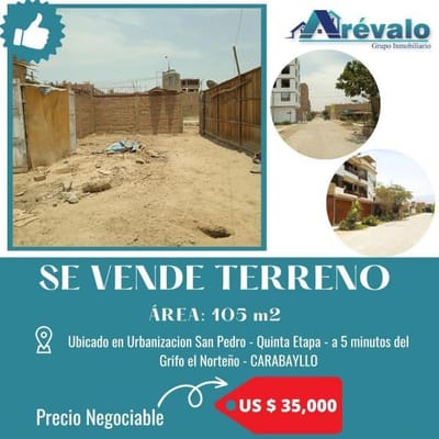 Ocasin Venta de Terreno en San Pedro  Carabayllo   Mt