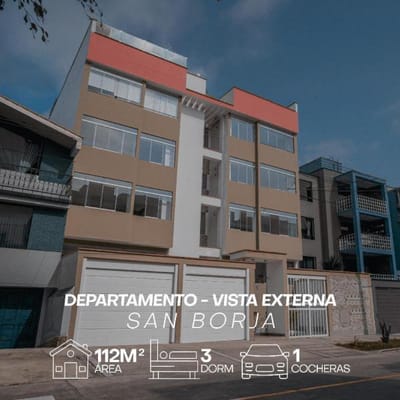 DEPARTAMENTO SAN BORJA EN VENTA  NO PAGA ALCABALA