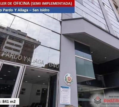 ALQUILER DE OFICINA m  SEMI IMPLEMENTADA  SAN ISIDRO