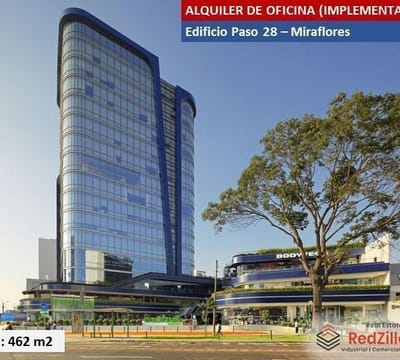 ALQUILER DE OFICINA IMPLEMENTADA m  MIRAFLORES