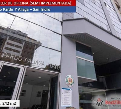 ALQUILER DE OFICINA SEMI IMPLEMENTADA m  SAN ISIDRO